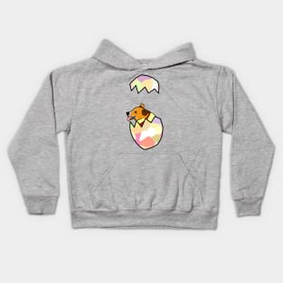 Jack Russell Puppy Popping out of Funny Easter Egg Kids Hoodie